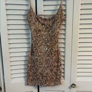 Windsor Gold Sequin Mini Dress